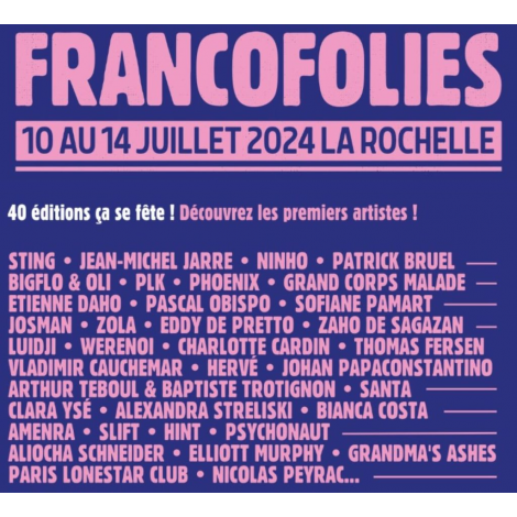 "Francofolies - ALIOCHA SCHNEIDER  Artiste Chantier à venir", Théâtre Verdière De La Coursive (avec La CCAS), le 11/07/2024