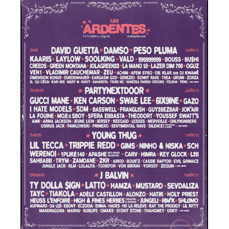 LES ARDENTES 2025 - 4DAY PASS, Liège (Belgique) 