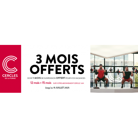 Cercle de la Forme : abonnement Cercle 1 an, 26 Salles En IDF 