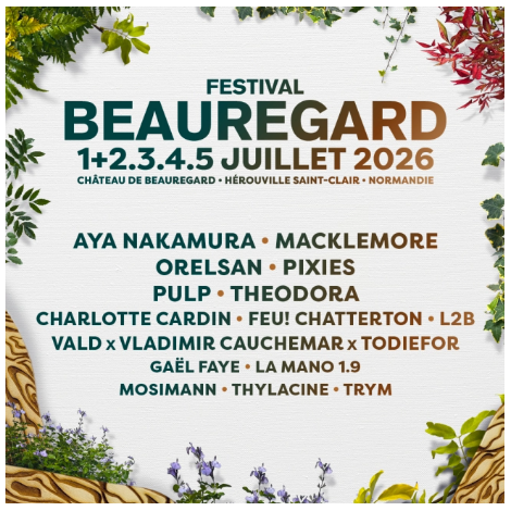 Festival Beauregard 2026 - Pass 3 jours - Jeudi - Vend - Sam, Herouville Saint Clair 
