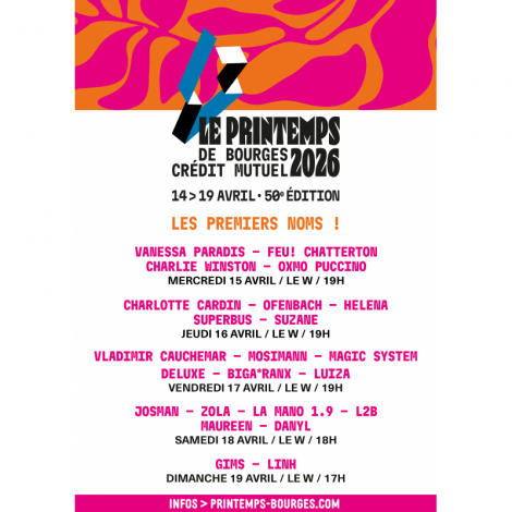 Printemps de Bourges : OFENBACH + CHARLOTTE CARDIN + HELENA, Bourges, le 16/04/2026