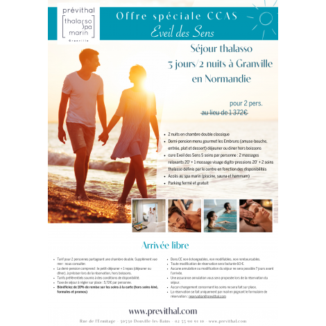 Prévithal : Séjour thalasso 3 jours/2 nuits à Granville, Donville-les-Bains 